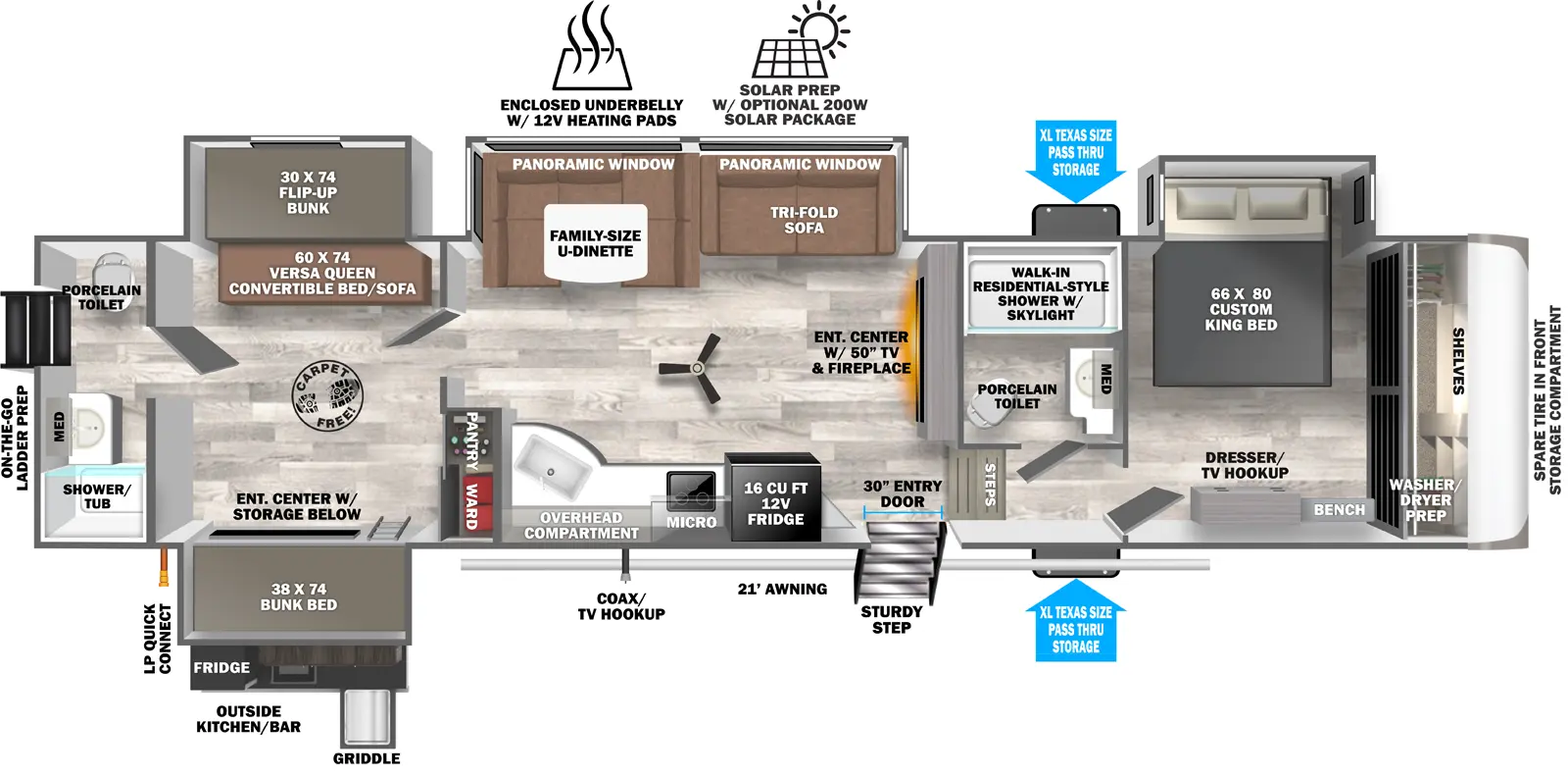 Hemisphere Fifth Wheels 356QB Floorplan